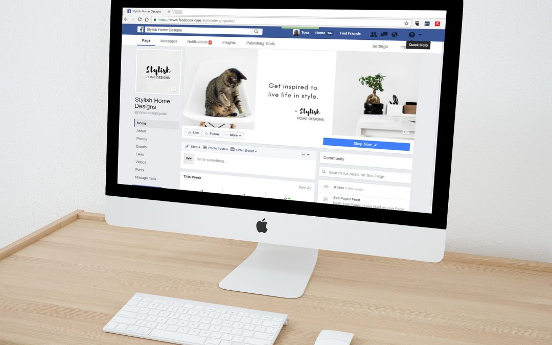 Stylish Home Designs facebook page on apple computer