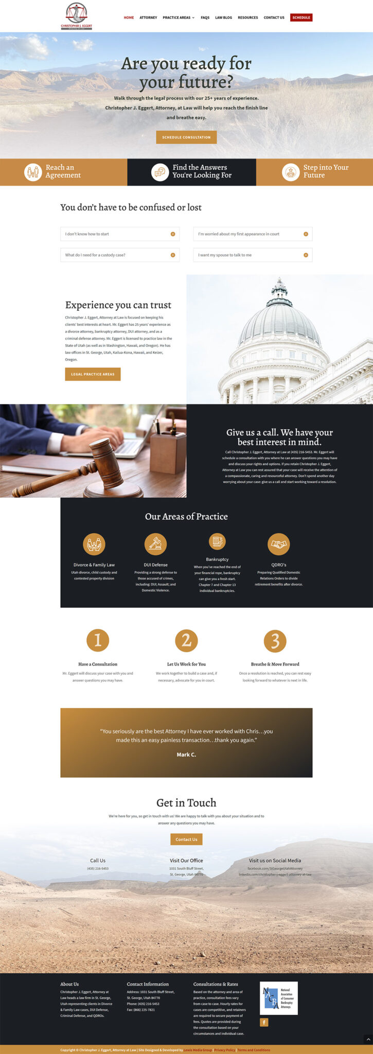 Christopher J. Eggert Home page after new design