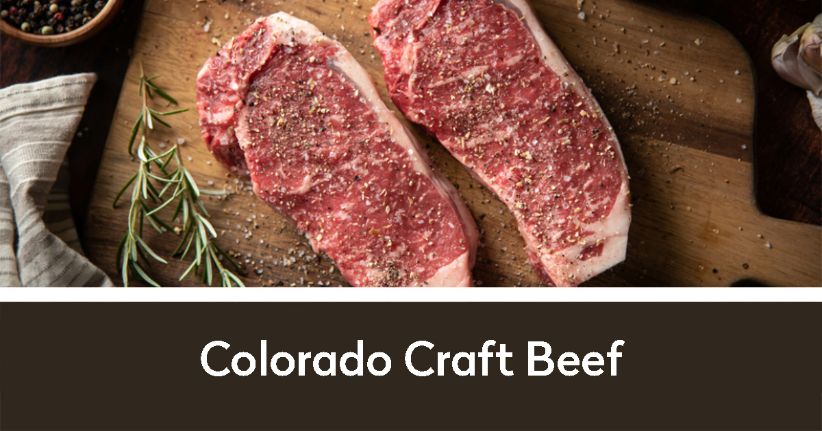 Colorado Craft Beef | Two slabs of fresh cut meat with spices on a cutting board
