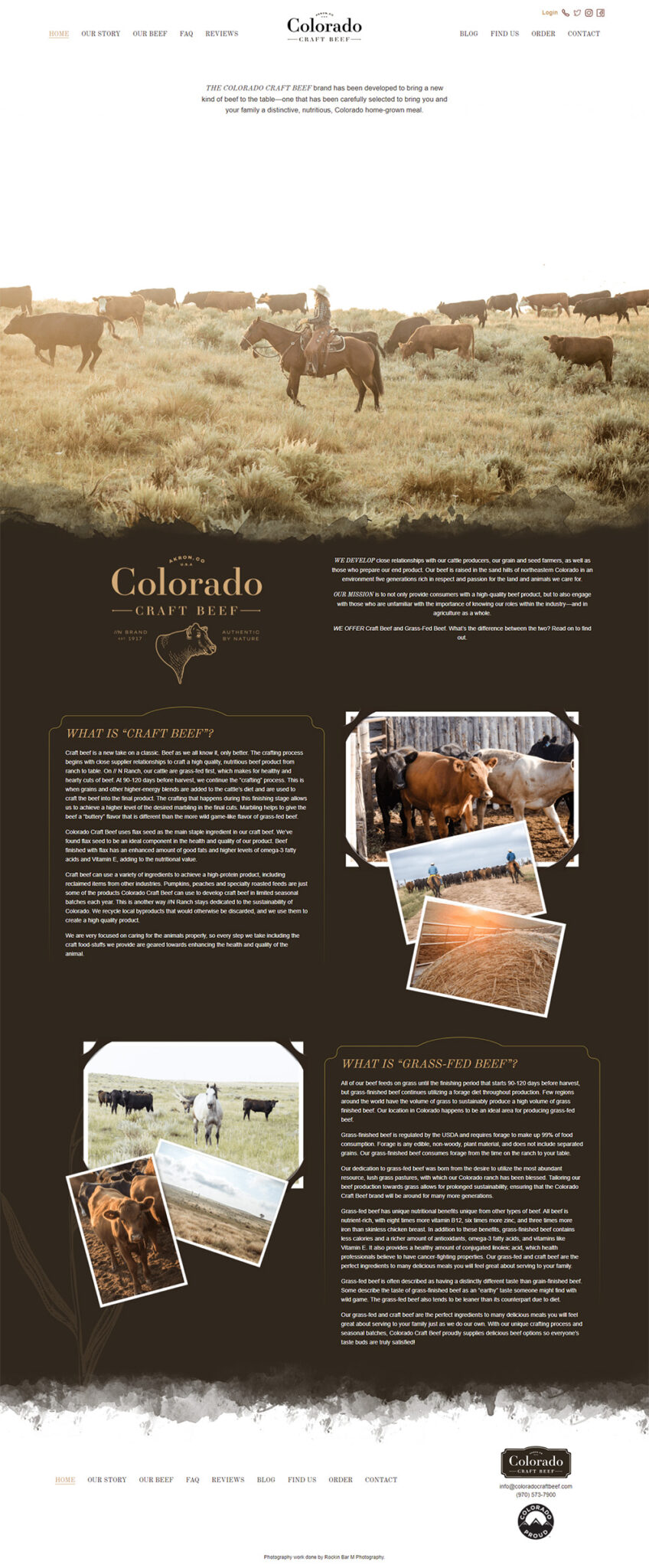 Colorado Craft Beef Home page before redesign