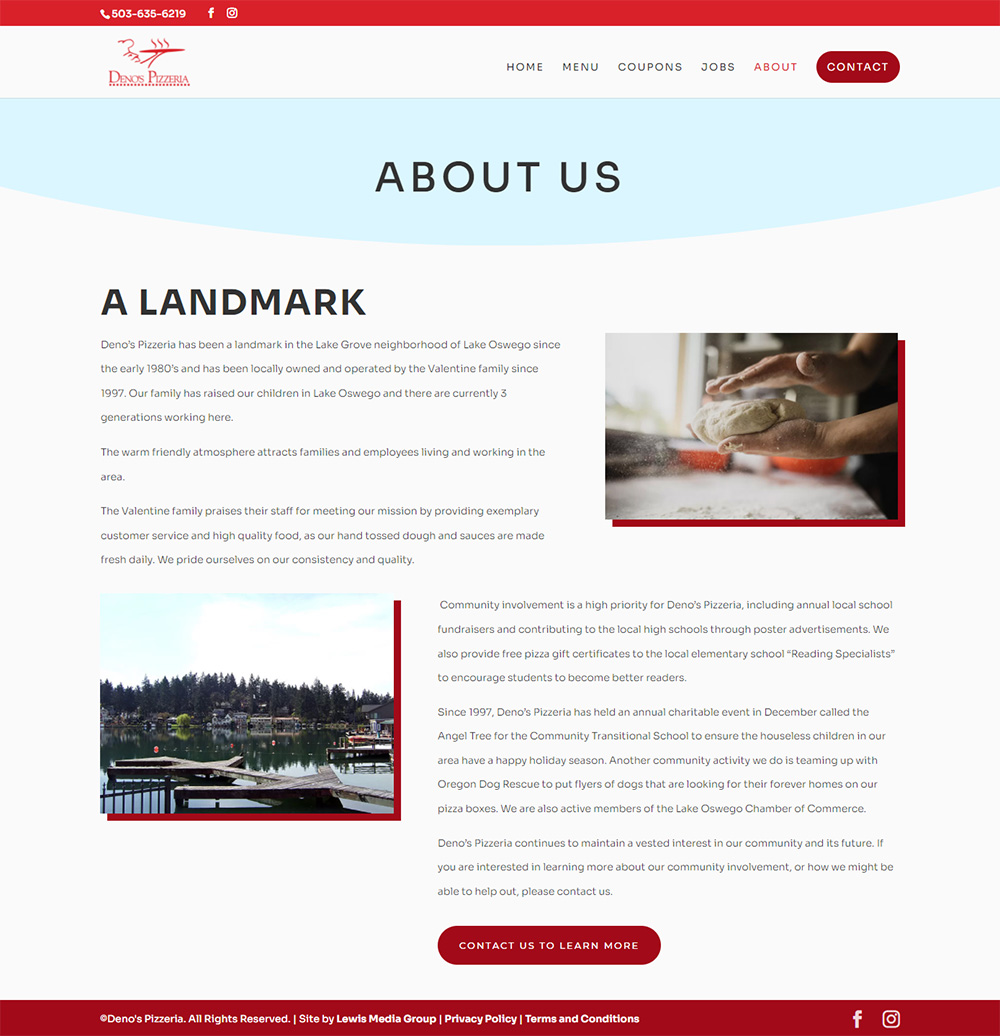 CJ Hansen Residential Services page after redesign
