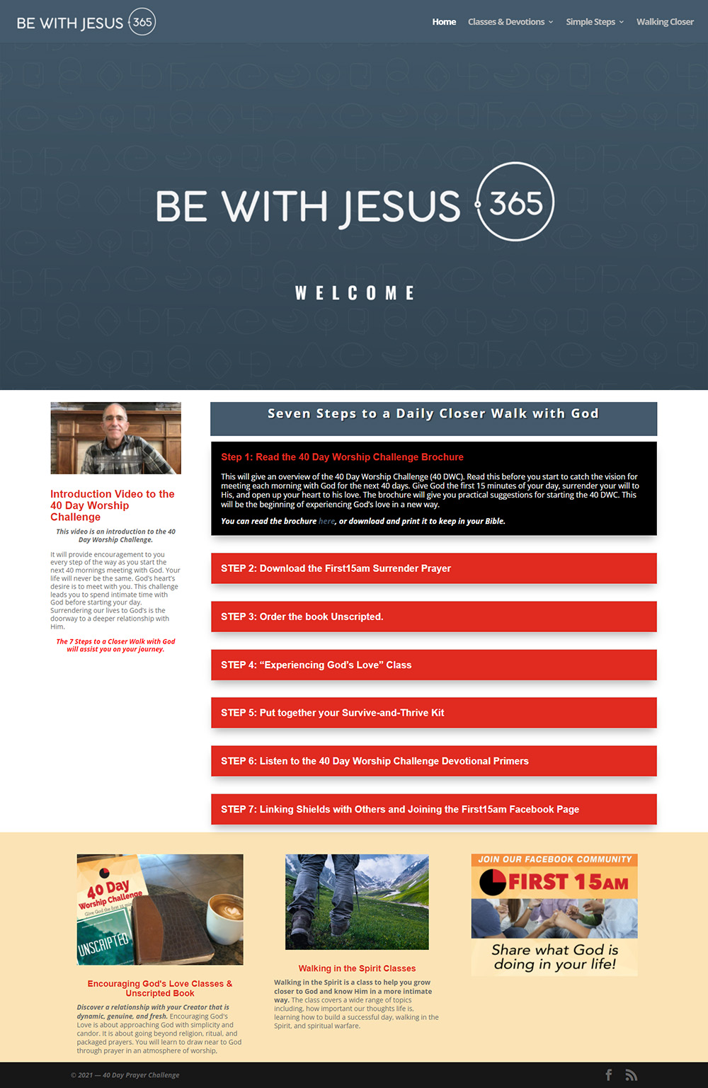 Be With Jesus 365 After Redesign Full Homepage scrolling