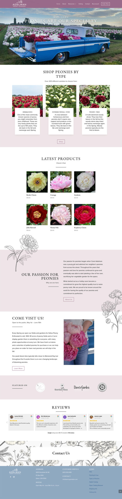 Adelman Peony Gardens Homepage | After