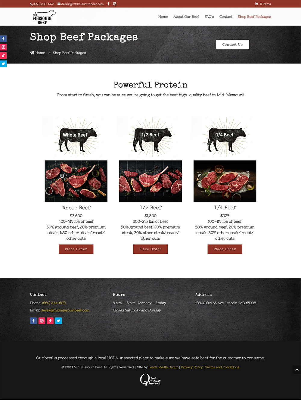 Mid Missouri Beef shop page