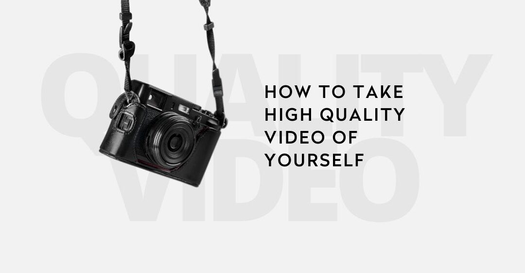 how to take high quality video of yourself with a camera hanging from the top of the image and a gray background